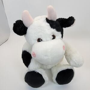 Cute Cow Plush Toy 2018 Black White Farm Animal Stuffed Animal Soft Cuddly 9”